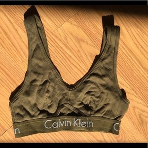 olive green calvin klein bralette!